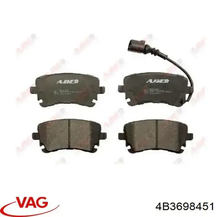 Купить 4B3698451 VAG Колодки тормозные задние, дисковые