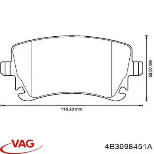 Колодки тормозные задние дисковые VAG 4B3698451A