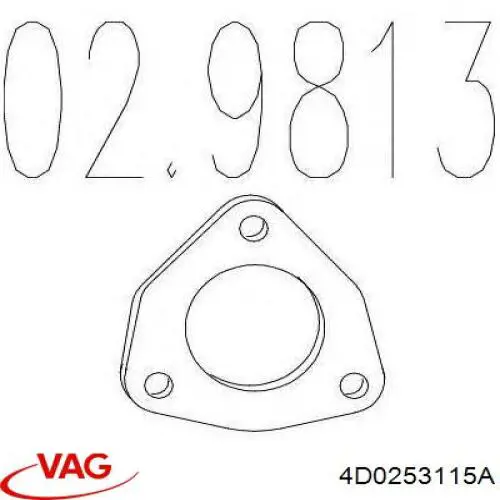 4D0253115A VAG Vedante de tubo de admissão do silenciador