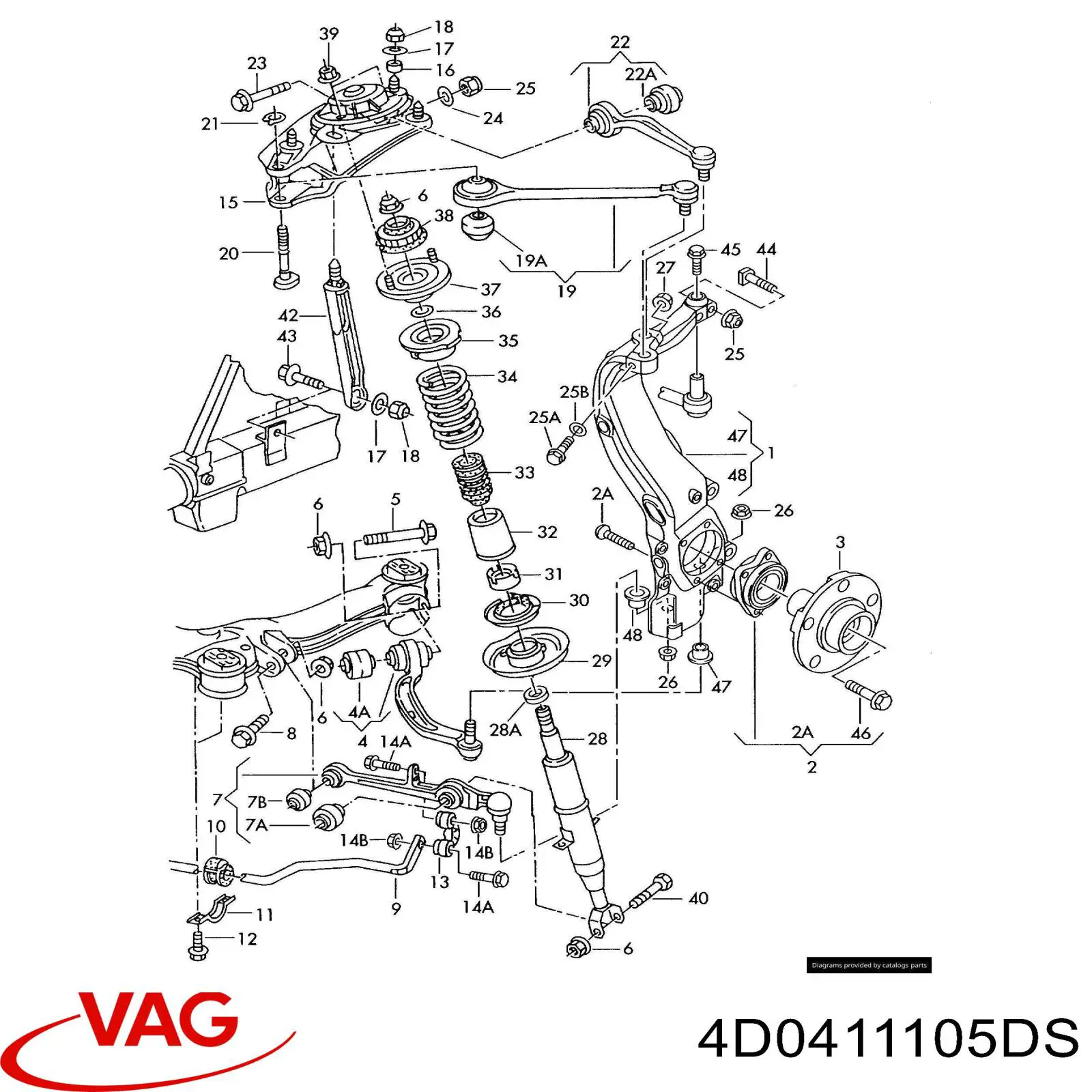4D0411105DS VAG Пружина передней подвески