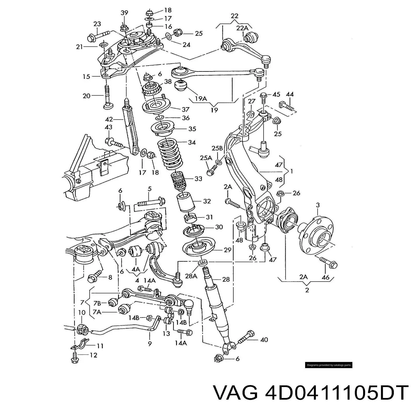 Пружина амортизатора передняя VAG 4D0411105DT цена, от 192.25 USD