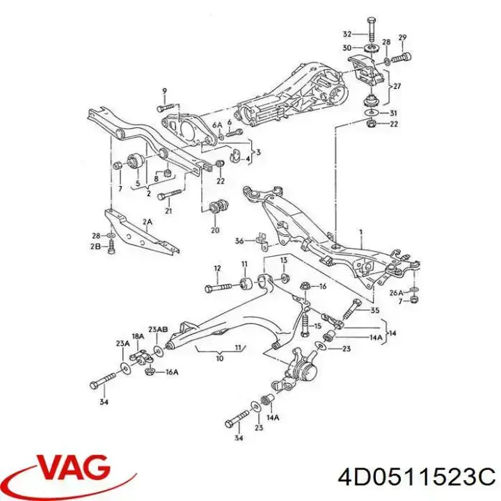 Полиуретановый сайлентблок заднего нижнего рычага VAG 4D0511523C цена, от 12.72 USD
