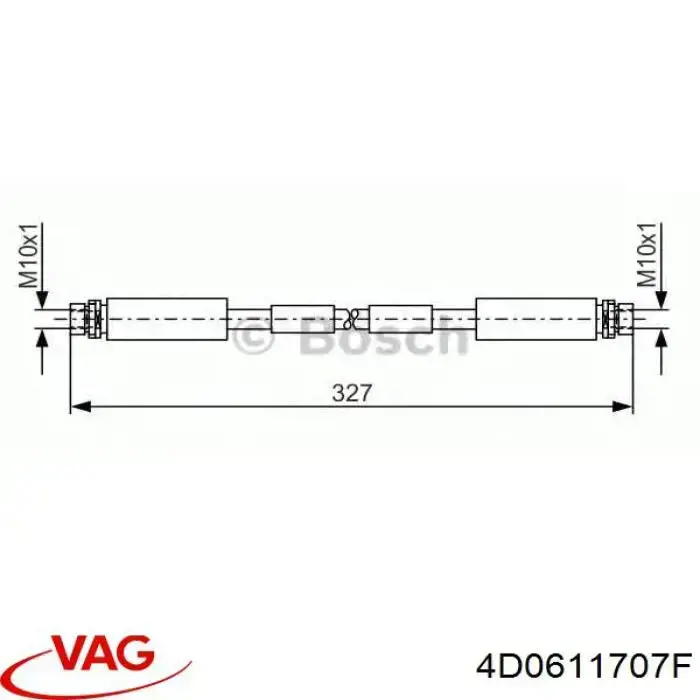 Шланг тормозной передний 4D0611707F VAG