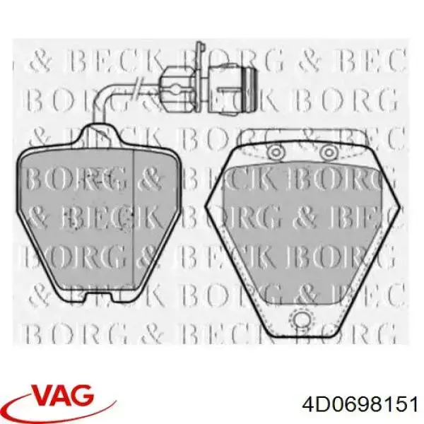 Передние тормозные колодки 4D0698151 VAG