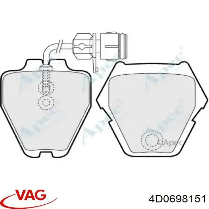 Колодки VAG 4D0698151 цена, от 39.75 USD