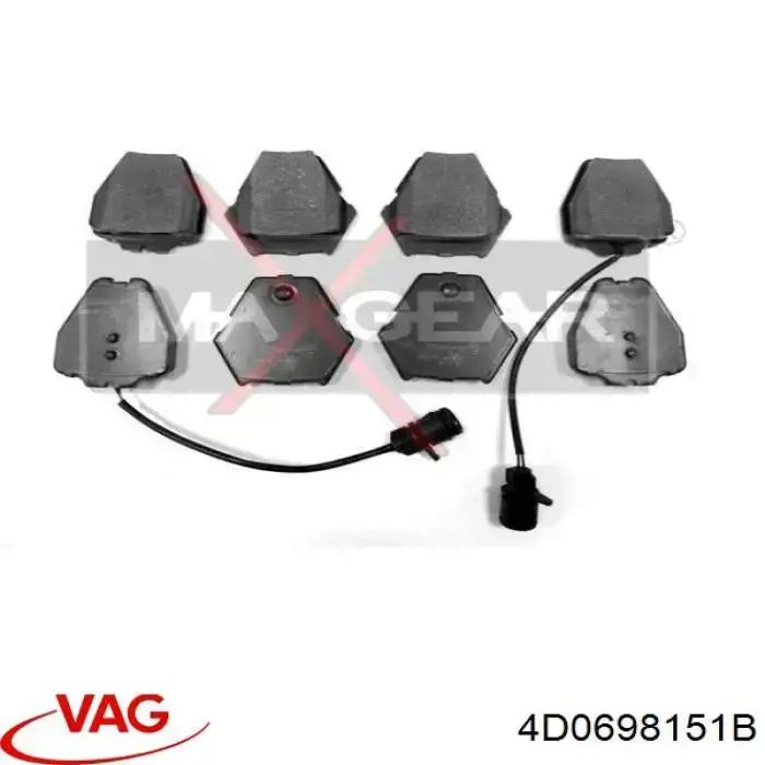 Передние тормозные колодки 4D0698151B VAG