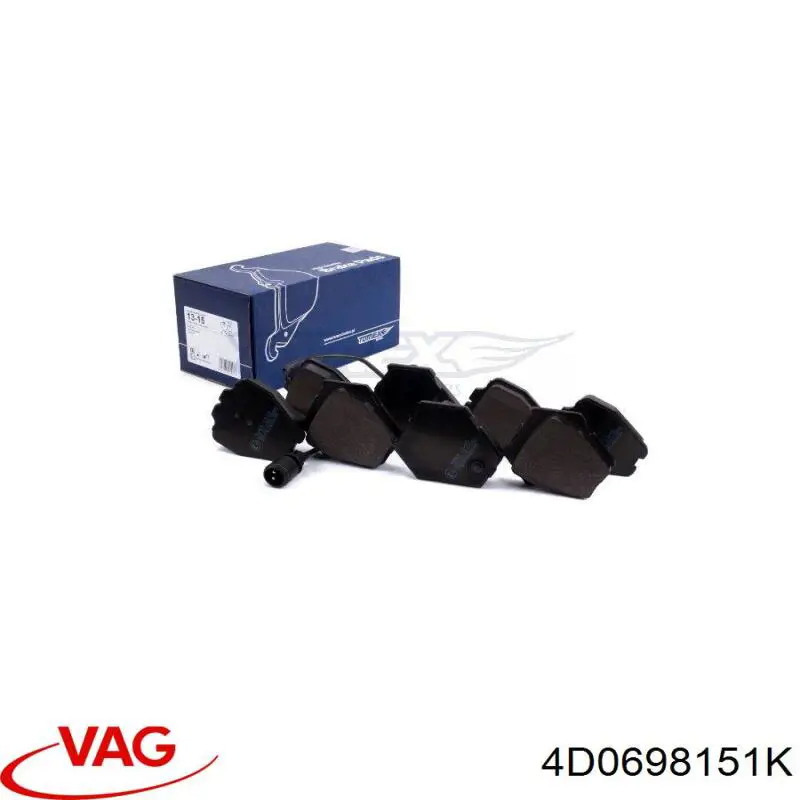 Передние тормозные колодки 4D0698151K VAG
