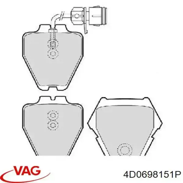 Передние тормозные колодки 4D0698151P VAG