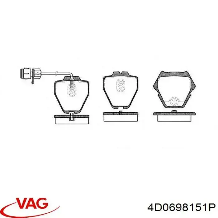 4D0698151P VAG Колодки передние