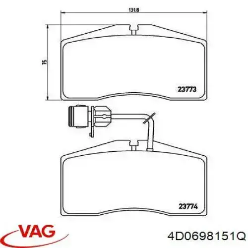 Тормозные колодки VAG 4D0698151Q