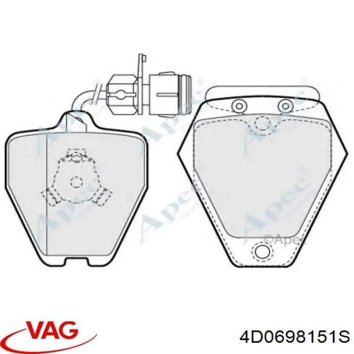 Колодки VAG 4D0698151S цена, от 48.87 USD
