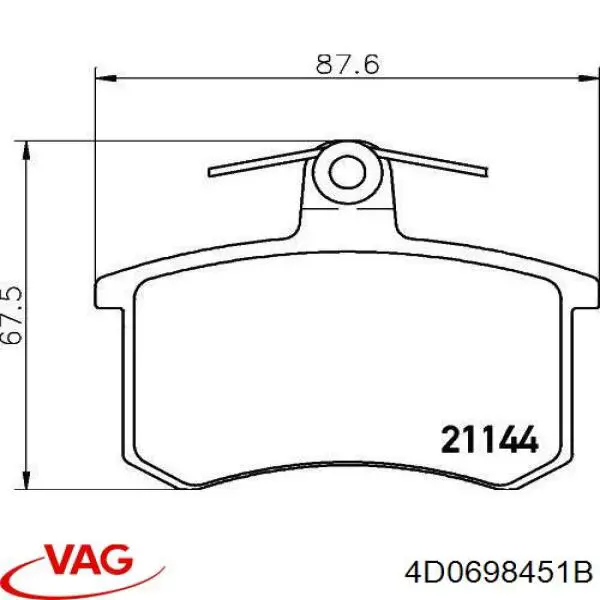 Колодки дисковые  VAG 4D0698451B цена, от 19.32 USD