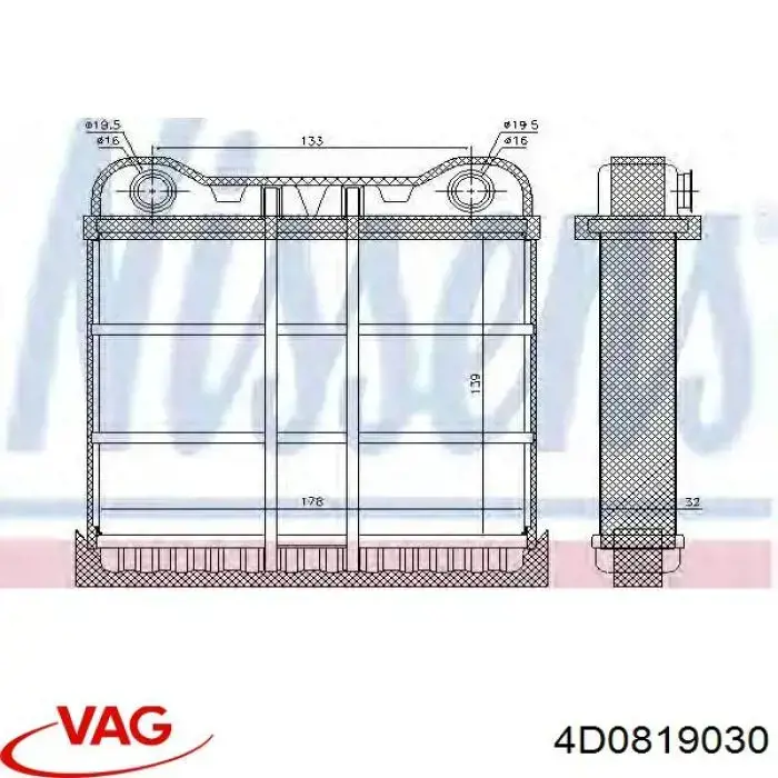 Радиатор печки 4D0819030 VAG