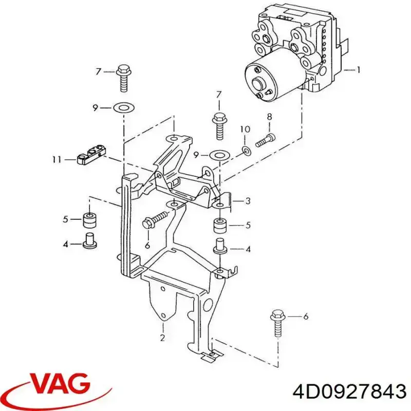 4D0927843 VAG Блок ABS гидравлический