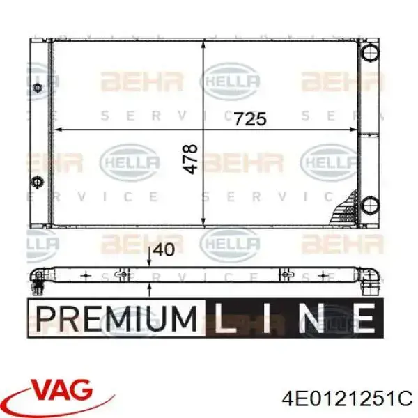 Купить 4E0121251C VAG Радиатор водяной