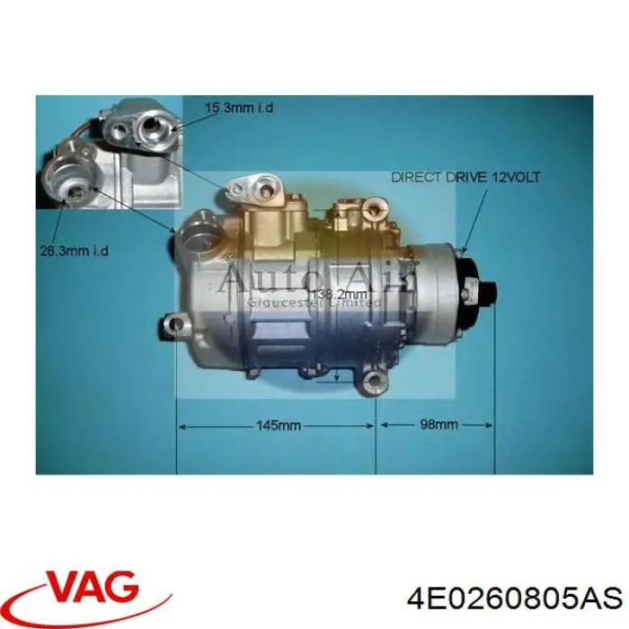 Купить 4E0260805AS VAG Компрессор климатической установки