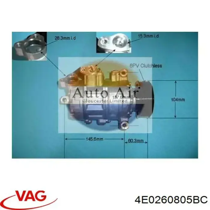 4E0260805BC VAG компрессор кондиционера