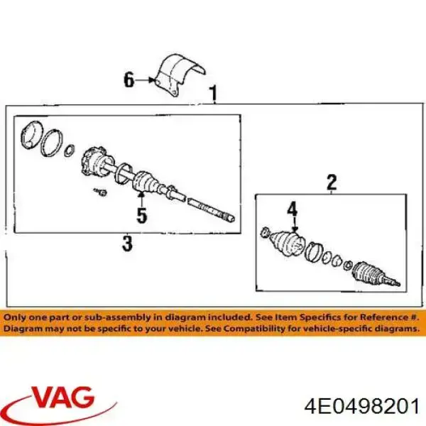 Купить 4E0498201 VAG Пыльник гранаты внутренний, передней полуоси