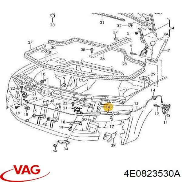 Трос открывания капота передний Febest 17101A8D3RH цена, от 26.32 USD