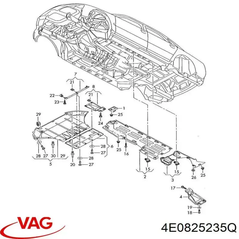 4E0825235Q VAG защита двигателя, поддона (моторного отсека)