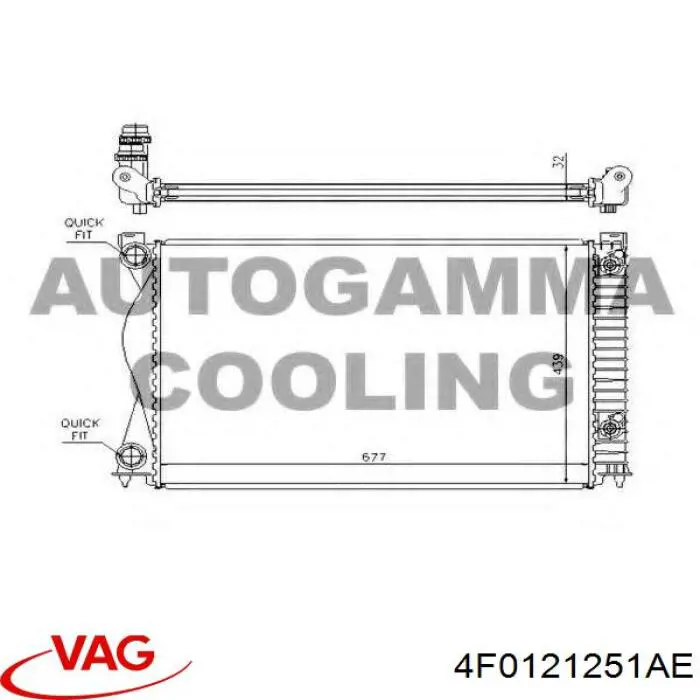 Купить 4F0121251AE VAG Радиатор водяной
