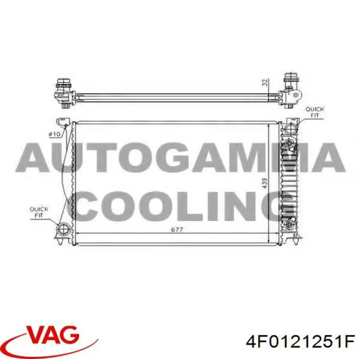Купить 4F0121251F VAG Радиатор водяной