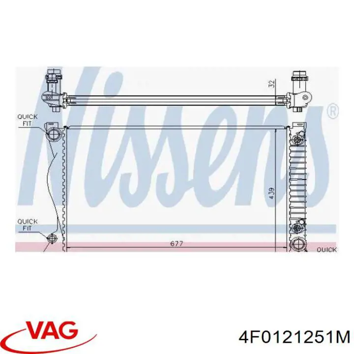 Купить 4F0121251M VAG Радиатор водяной
