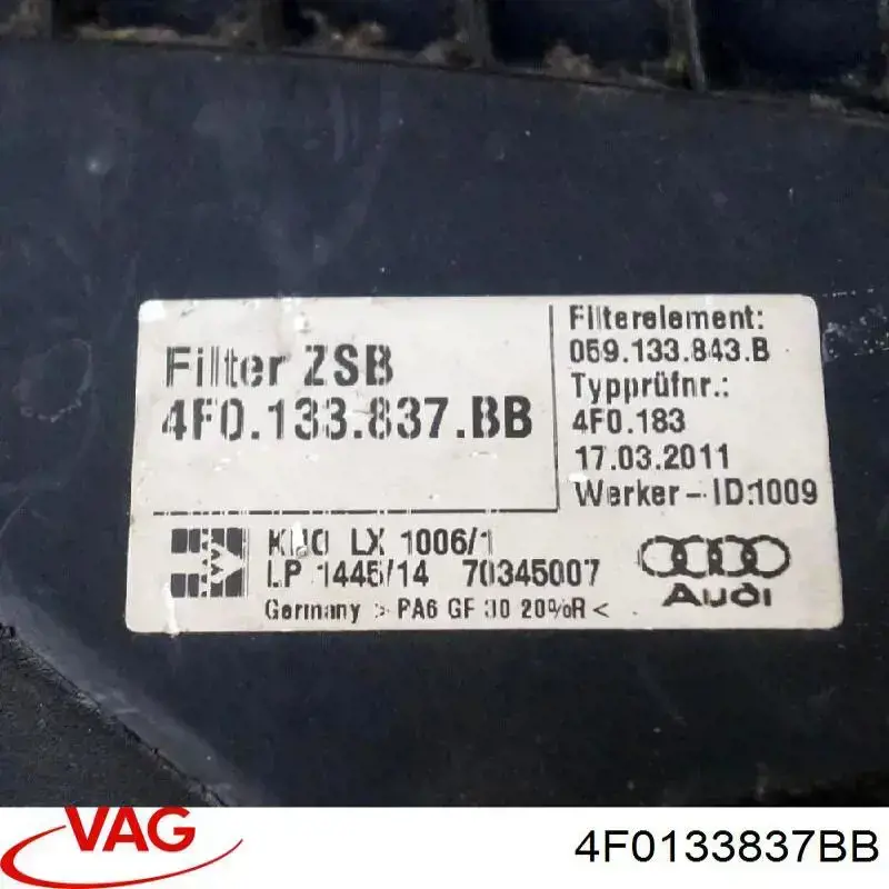  Caixa de filtro de ar Audi A6 C6 sedan (4F2) (2004 - 2011) C6