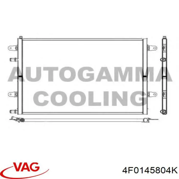 4F0145804K VAG radiador de esfriamento de motor adicional