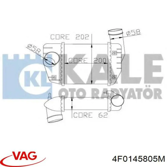 Интеркулер 4F0145805M VAG