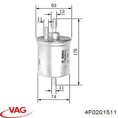 Купить 4F0201511 VAG Фильтр-отстойник топлива грубой очистки