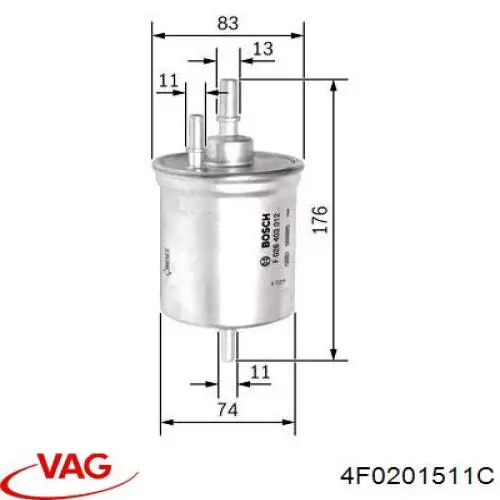 Фильтр тонкой очистки топлива VAG 4F0201511C цена, от 25.03 USD