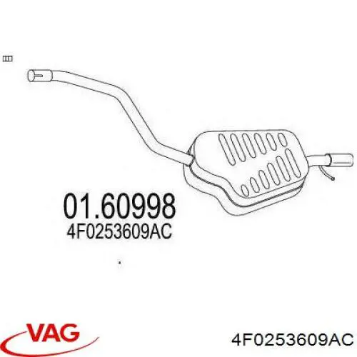 4F0253609AC VAG Выхлопная труба