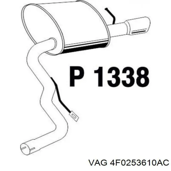 Выхлоп задний VAG 4F0253610AC цена, от 87.42 USD