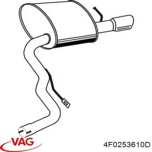 4F0253610D VAG Выхлопная труба