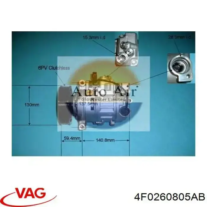 Купить 4F0260805AB VAG Компрессор климатической установки
