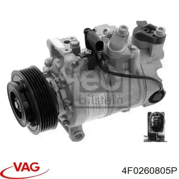 Компрессор системы кондиционирования VAG 4F0260805P цена, от 204.37 USD