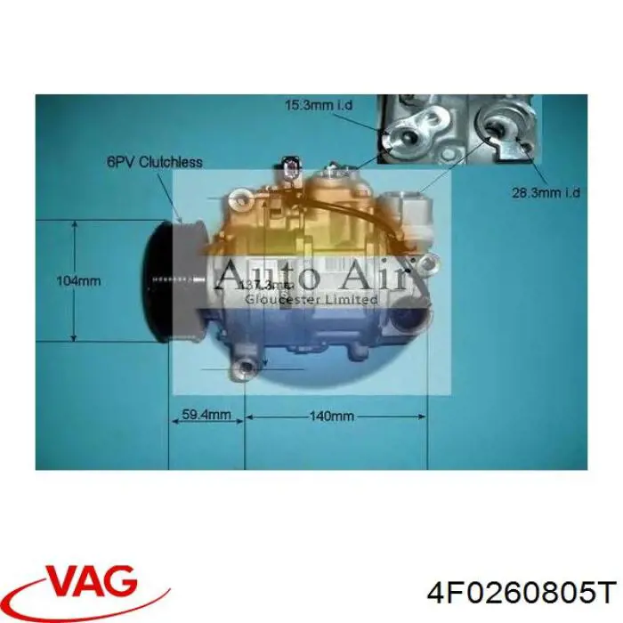 4F0260805T VAG компрессор кондиционера