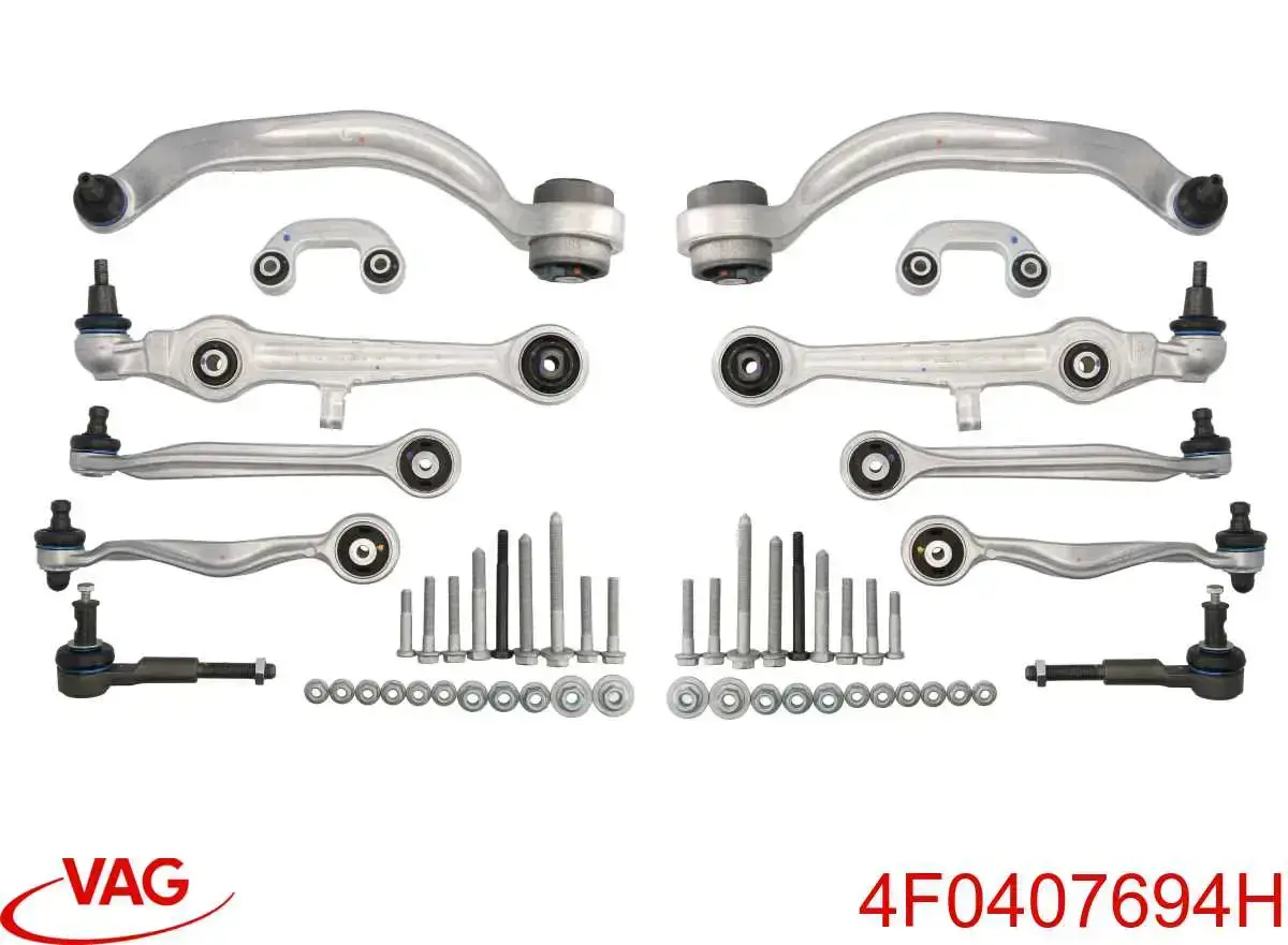 4F0407694H VAG braço oscilante inferior direito de suspensão dianteira