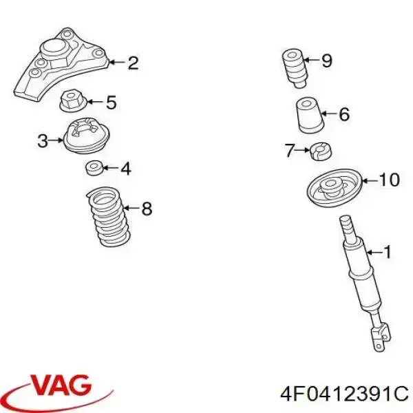 Опора амортизатора переднего VAG 4F0412391C