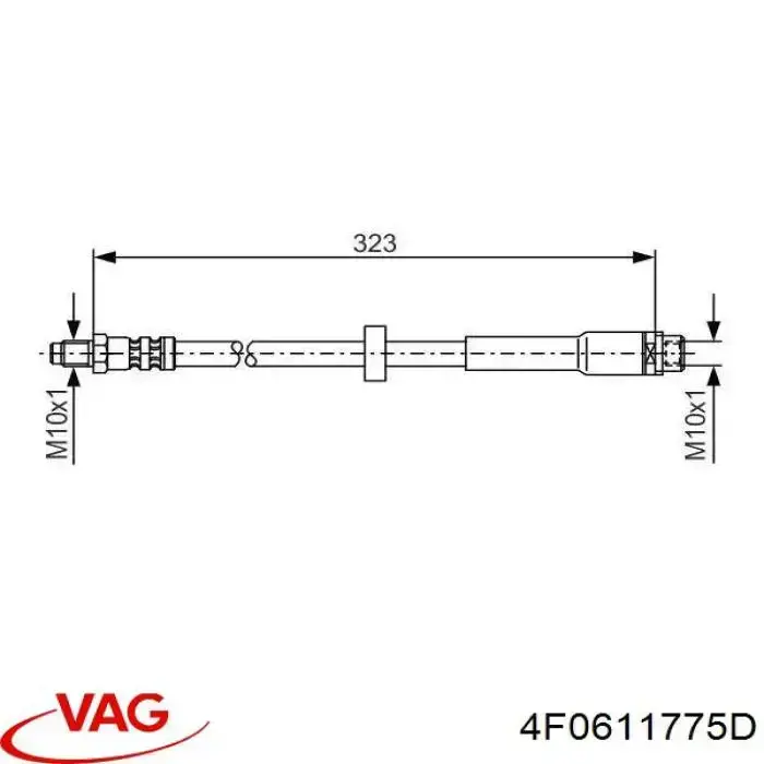 Задний тормозной шланг 4F0611775D VAG