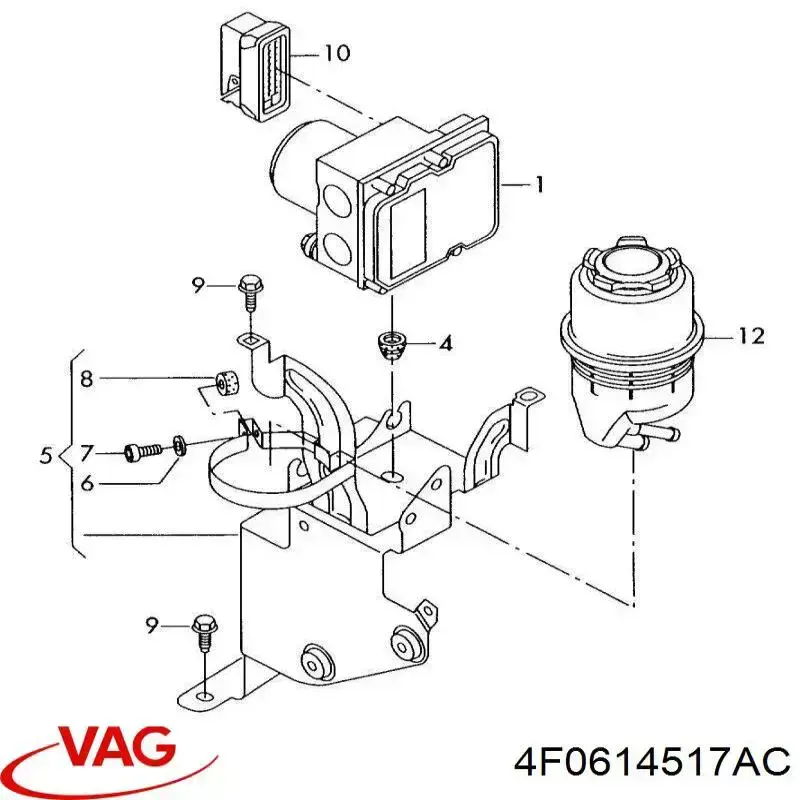 4F0614517AC VAG блок управления абс (abs гидравлический)