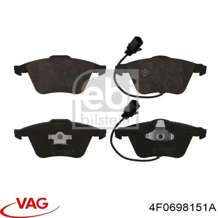 Передние тормозные колодки 4F0698151A VAG