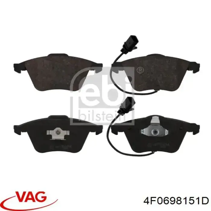 Передние тормозные колодки 4F0698151D VAG