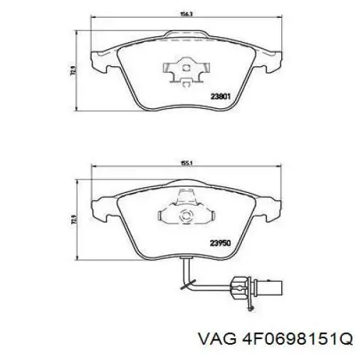 Колодки VAG 4F0698151Q цена, от 63.60 USD