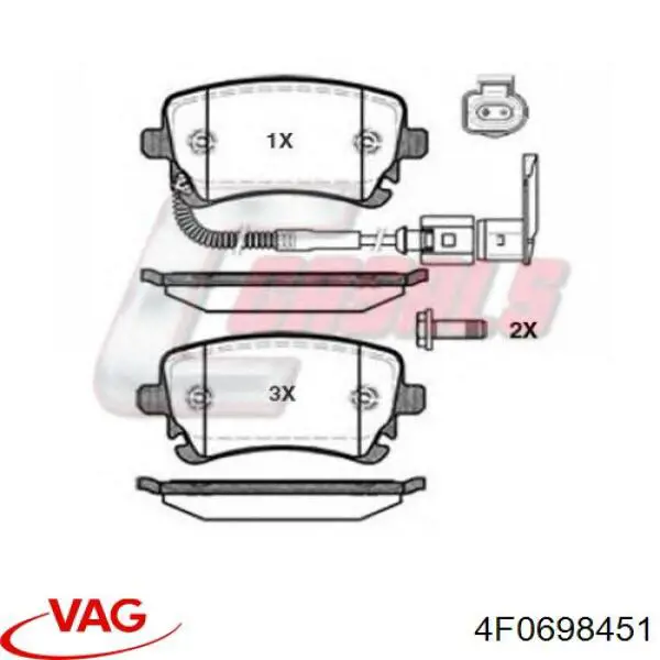 Колодки дисковые  VAG 4F0698451 цена, от 29.77 USD