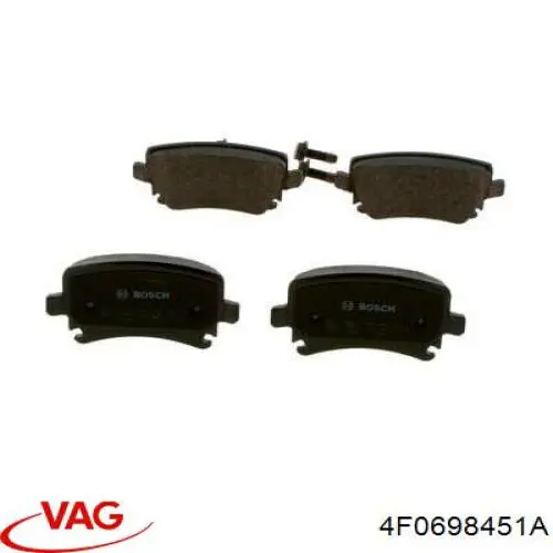 Купить 4F0698451A VAG Колодки тормозные задние, дисковые