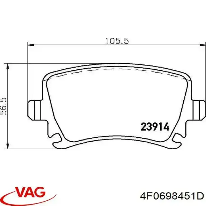 Колодки дисковые  VAG 4F0698451D цена, от 23.49 USD
