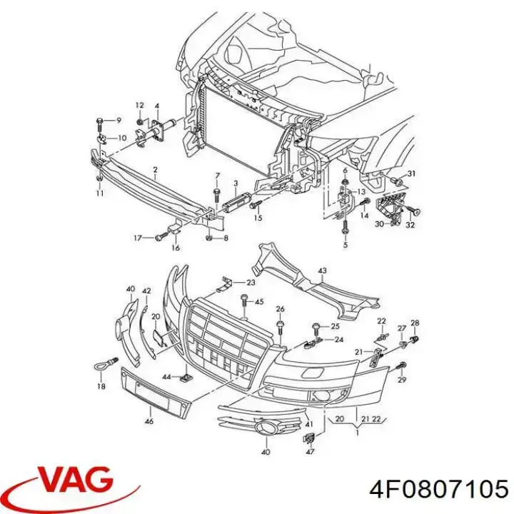 Бампер на авто VAG 4F0807105 цена, от 79.42 USD