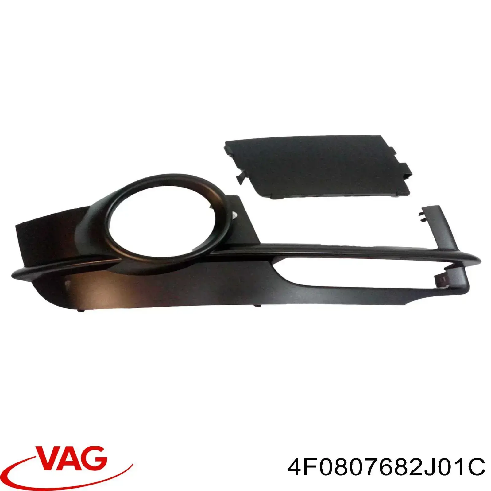 Заглушка (решетка) противотуманных фар бампера переднего правая VAG 4F0807682J01C